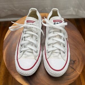 Converse White and Red Low-Top Sneakers